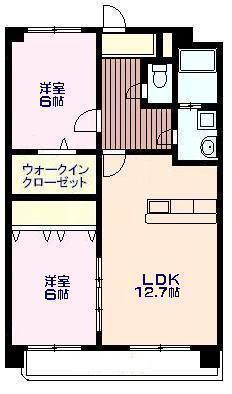 フォレストハイム光の森(2LDK/2階)の間取り写真