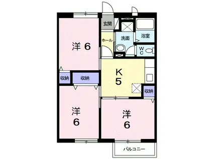 メゾン大多志(3K/1階)の間取り写真