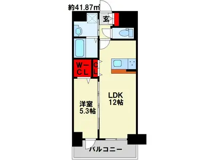 LEGEND紺屋町(1LDK/3階)の間取り写真