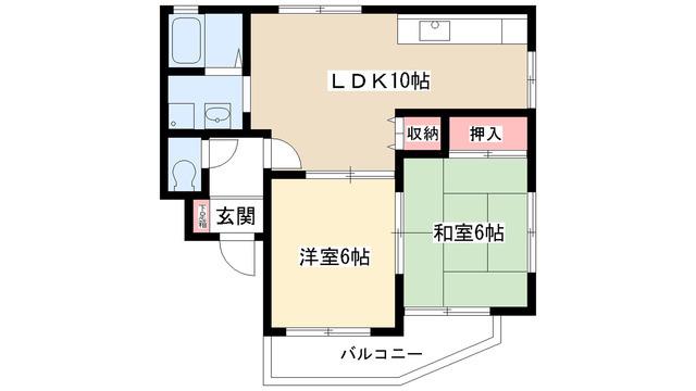 サンライフ千種(2LDK/3階)の間取り写真