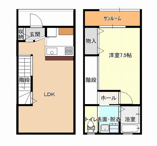 エルウッド10(1LDK/1階)の間取り写真