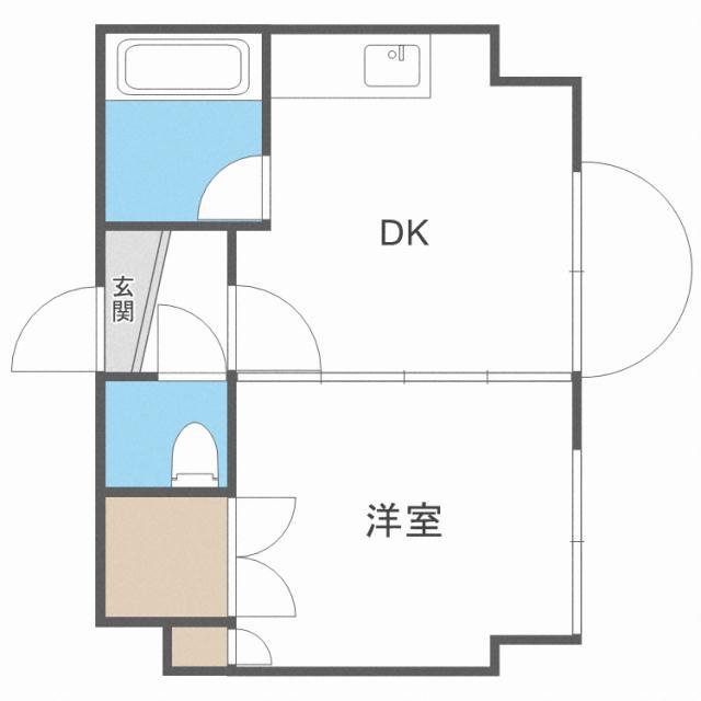 FRESA フレッサ(1DK/4階)の間取り写真