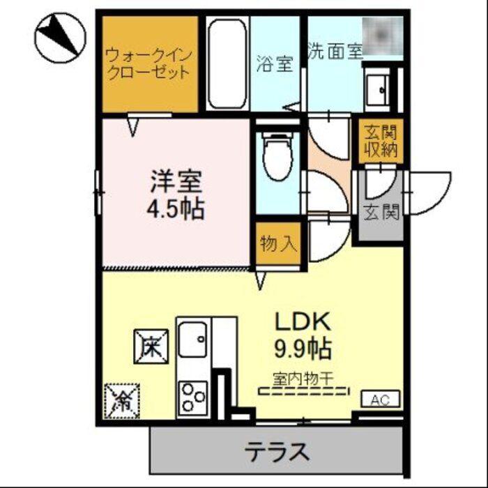 ノーブルヴィラ上尾(1LDK/3階)の間取り写真