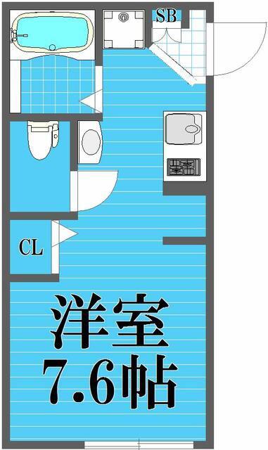 グランドパレス江戸川(ワンルーム/1階)の間取り写真