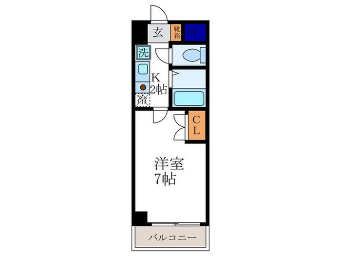 京卓ハイツ(1K/4階)の間取り写真