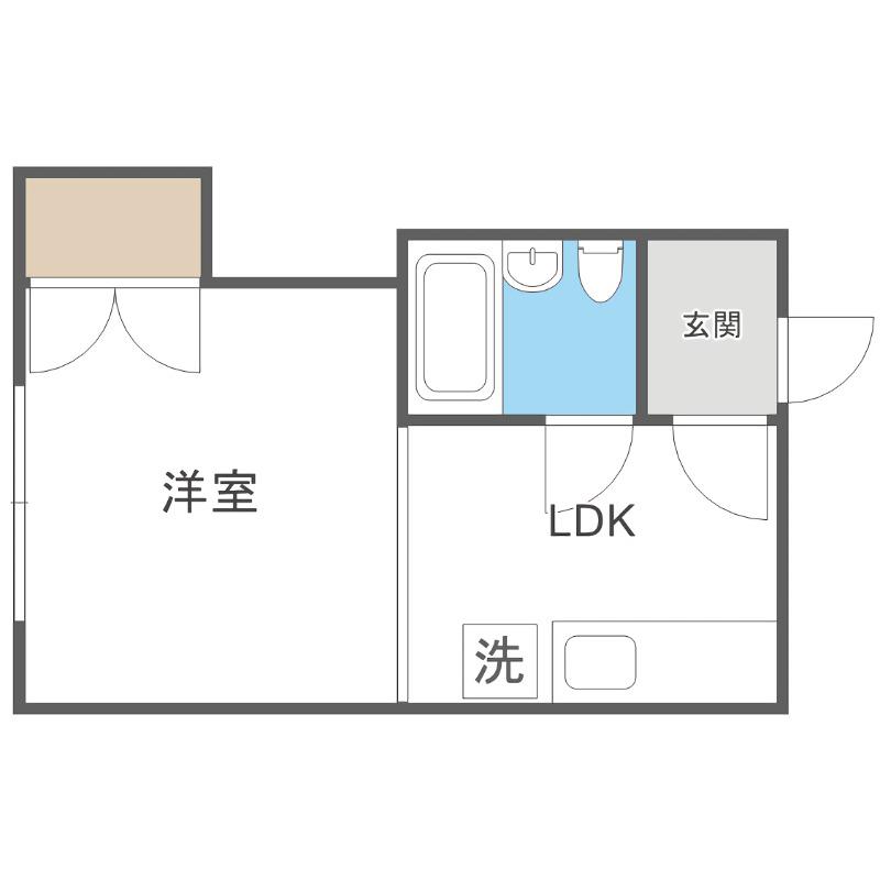 リバーサイド菊水(ワンルーム/4階)の間取り写真