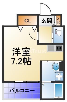 REVITA KYOBASHI(ワンルーム/3階)の間取り写真