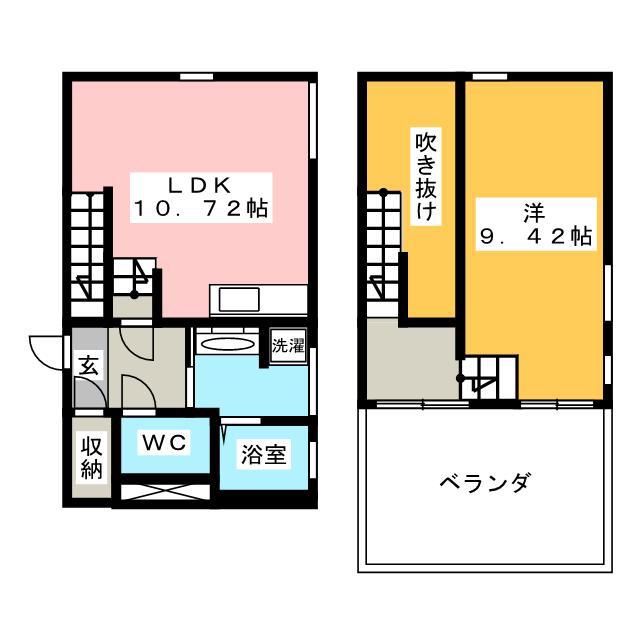 VPLACE2(1LDK/2階)の間取り写真