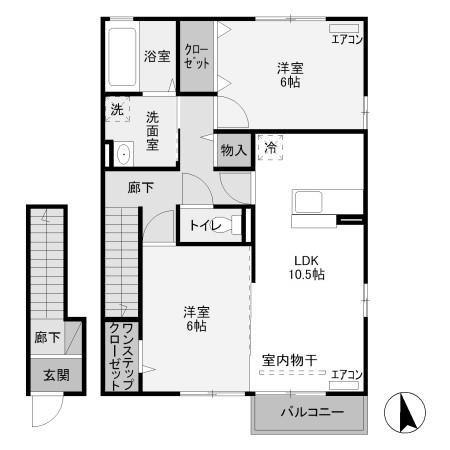 セトルガーデン(2LDK/1階)の間取り写真
