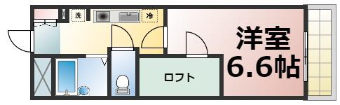 プロスパーコート鶴橋(1K/1階)の間取り写真