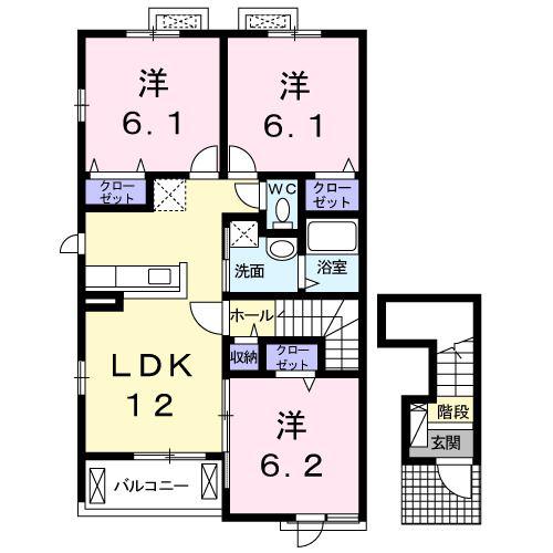ESPOIR・G(3LDK/2階)の間取り写真