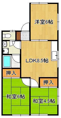 ヴィリーブカムラ(3LDK/1階)の間取り写真