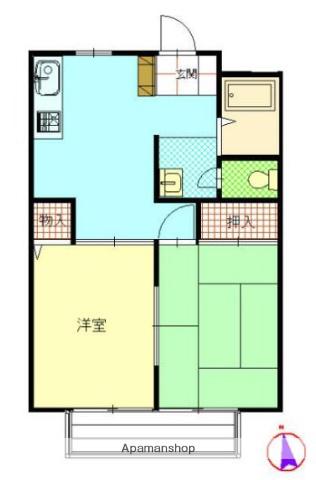 ドミール北栄(2DK/3階)の間取り写真