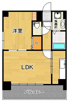 ノースステイツ片野(1LDK/4階)の間取り写真
