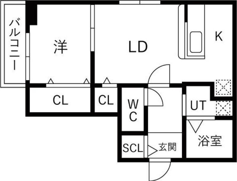 CARRERA福住 2ND(1LDK/4階)の間取り写真