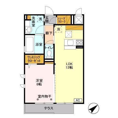 八千代の杜 ノースヒルL(1LDK/1階)の間取り写真