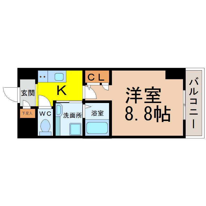 STERN23(1K/7階)の間取り写真