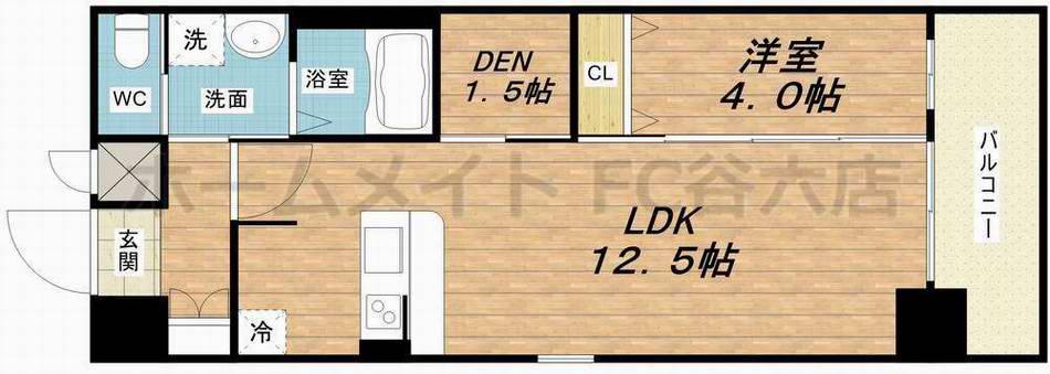 LA CASA 玉造(1SLDK/6階)の間取り写真