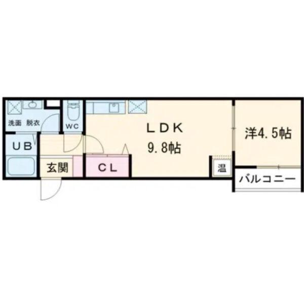 アート小若江(1LDK/1階)の間取り写真