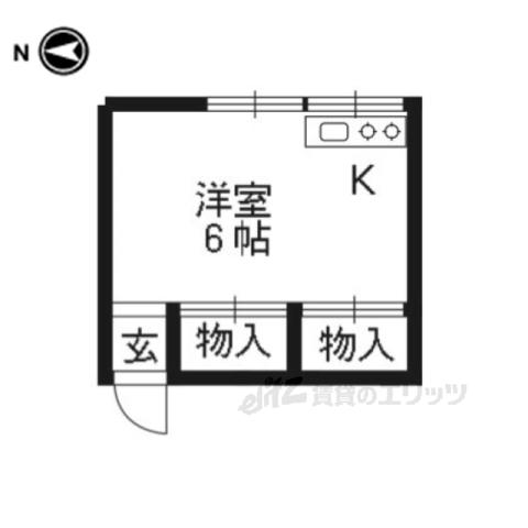 松井荘東館(ワンルーム/2階)の間取り写真