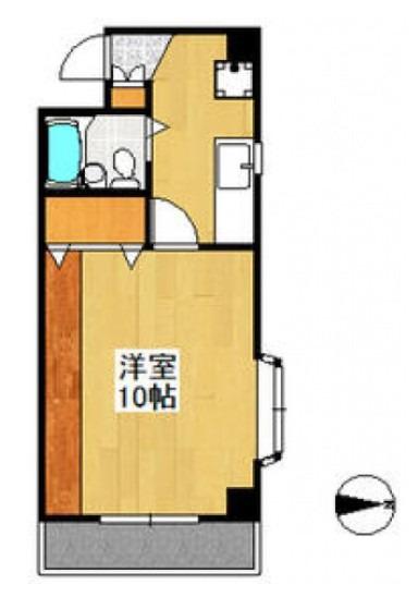 ジュネス沖新(1K/2階)の間取り写真