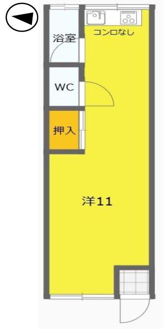 ソルトインハイツ(ワンルーム/2階)の間取り写真
