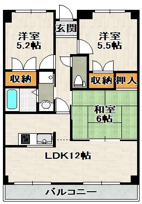 REIWA宝塚(3LDK/1階)の間取り写真