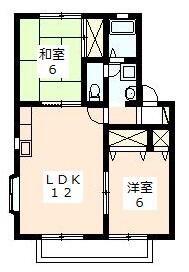 ヴィラ・サザンクロス(2LDK/2階)の間取り写真