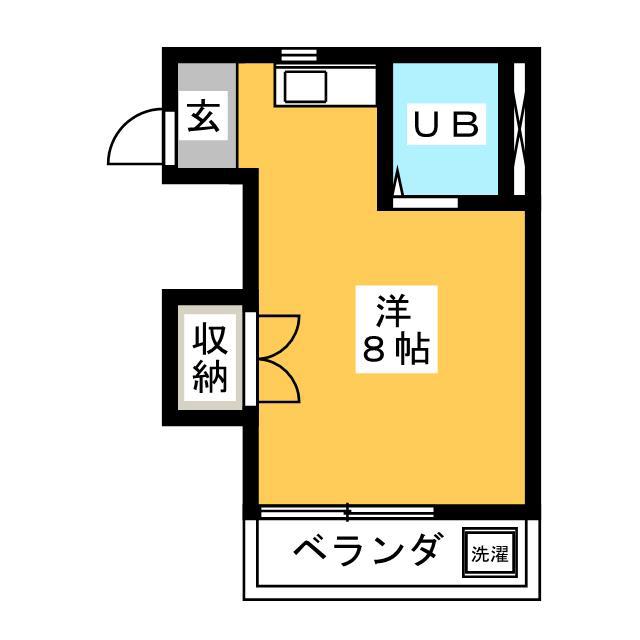 第2エポックハイツ(ワンルーム/2階)の間取り写真