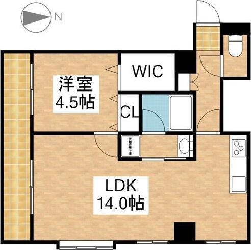 レジデンス杉村(1LDK/6階)の間取り写真
