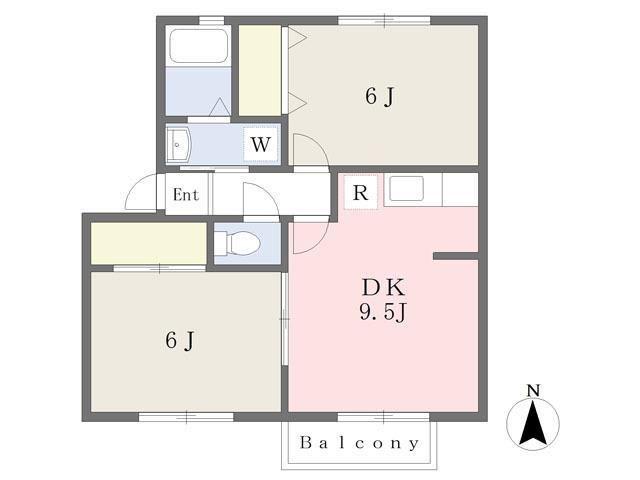 セジュールKS-II(2DK/2階)の間取り写真