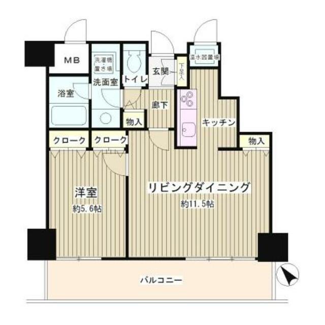 トレステージ目黒(1LDK/4階)の間取り写真