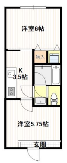 ワンピース(2K/1階)の間取り写真