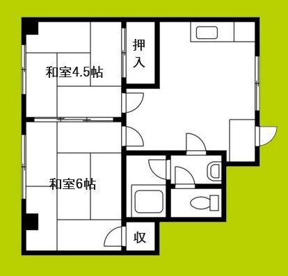 平尾ビル(2DK/2階)の間取り写真