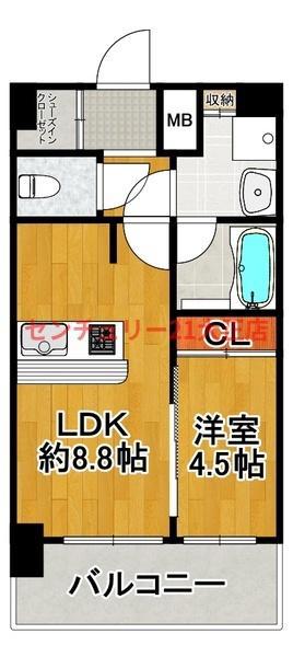 ベイサイドパークOSAKAノースレジデンシス(1LDK/11階)の間取り写真