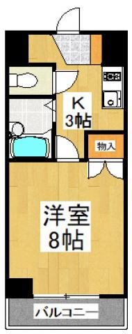ドルチェ清瀬(1K/3階)の間取り写真