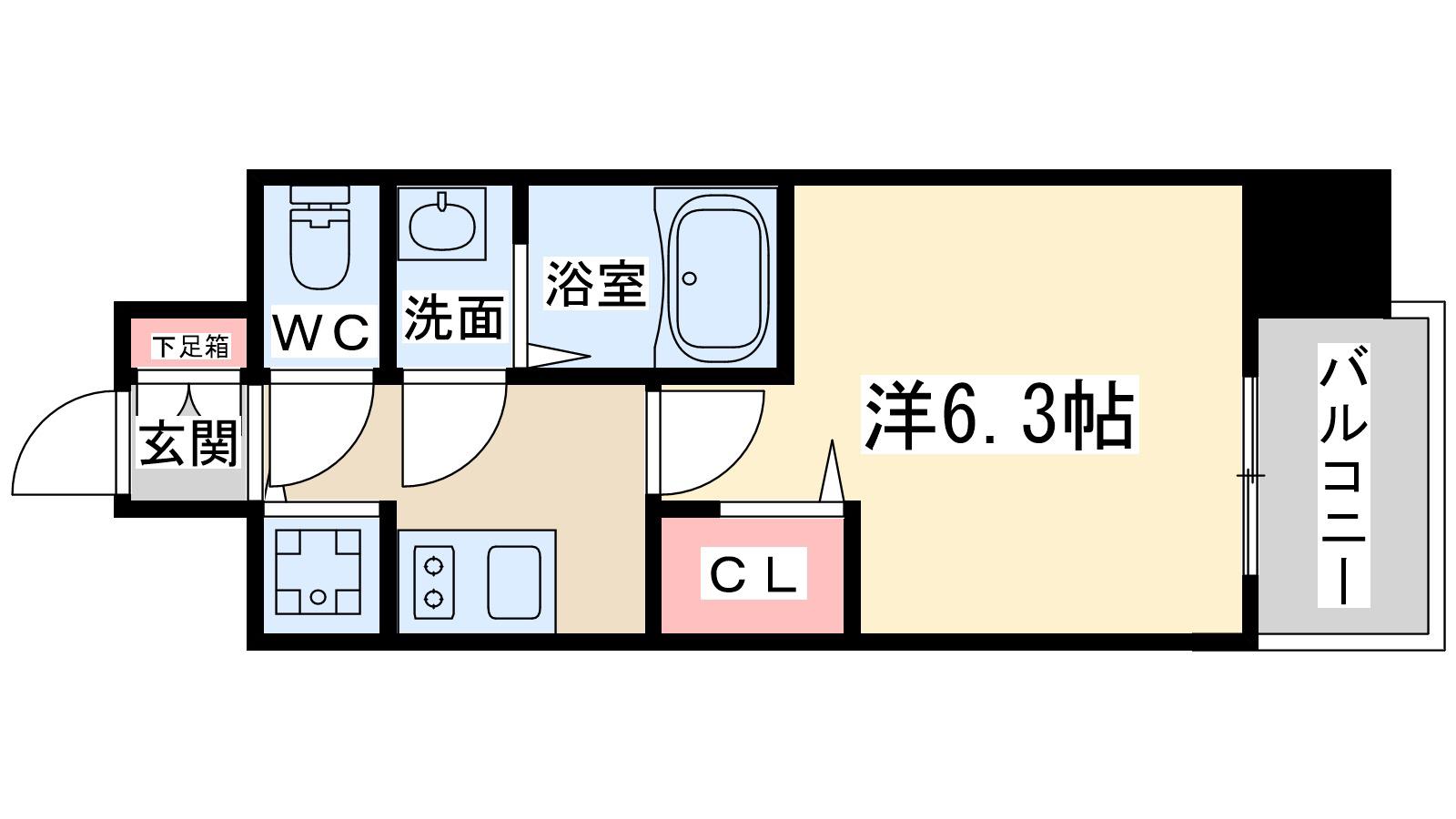 プレサンス梅田東アルファ(1K/4階)の間取り写真