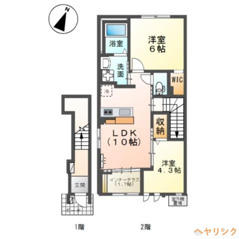 メゾン唐沢(2LDK/2階)の間取り写真