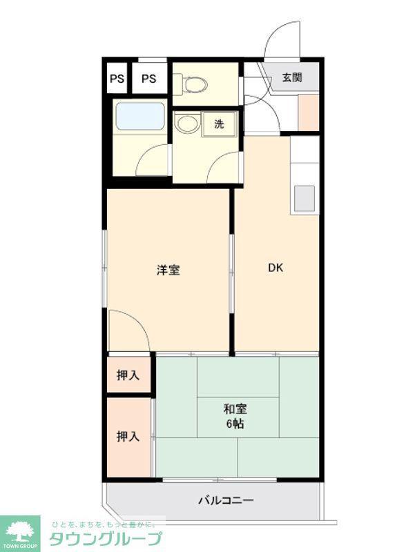 カエサル花小金井(2DK/2階)の間取り写真