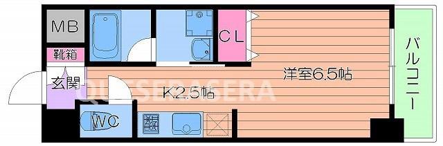 エスライズ桜ノ宮II(1K/3階)の間取り写真