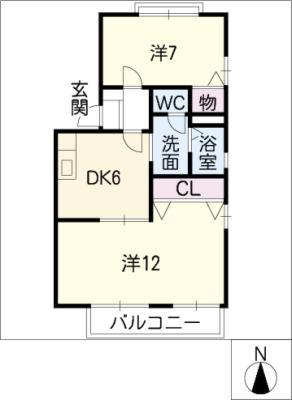 フレグランス東小鷹野C棟(2DK/2階)の間取り写真
