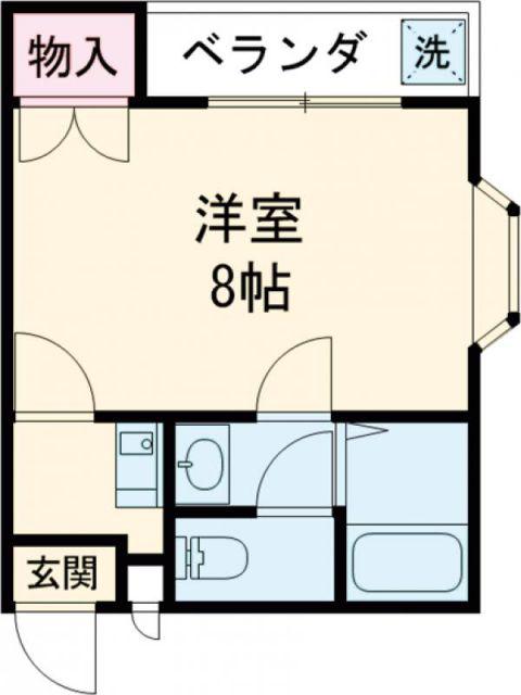 アーバンSライフA棟(ワンルーム/2階)の間取り写真