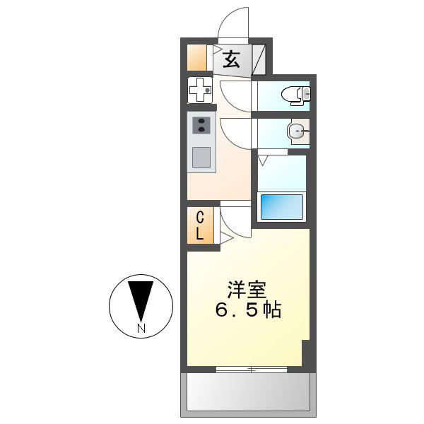 ファステートNAGOYA今池バレンシア(1K/3階)の間取り写真