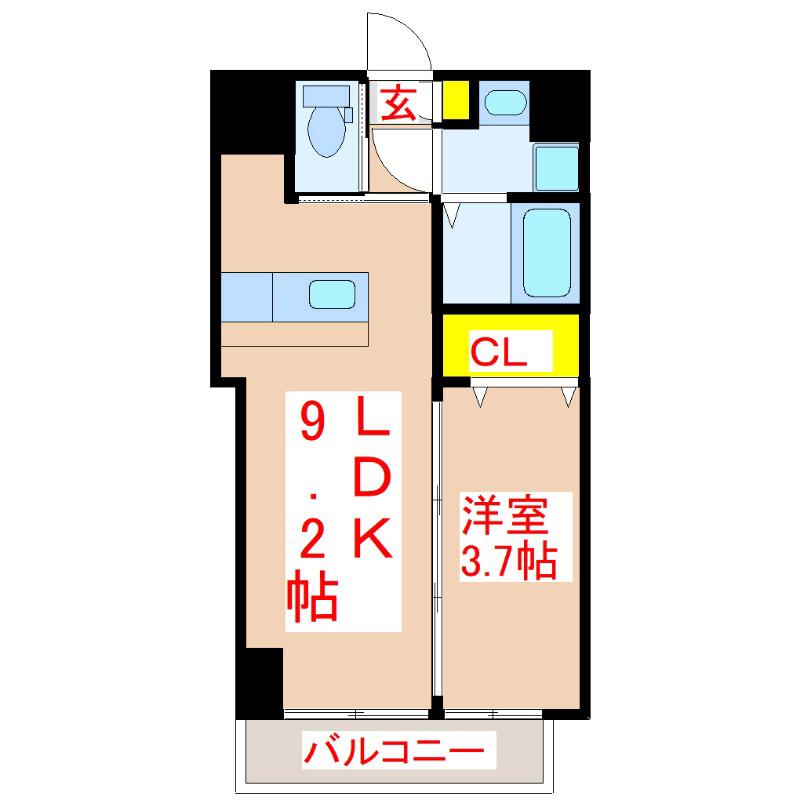 RAISE GARDEN(1LDK/4階)の間取り写真