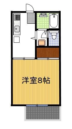 レジデンス石原D(1K/2階)の間取り写真