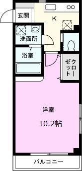 グランドグレース(1K/2階)の間取り写真