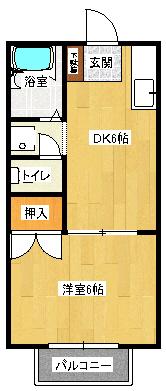 プレジール舞鶴(1DK/1階)の間取り写真