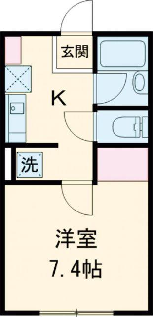 TJ鳴滝 B棟(1K/1階)の間取り写真