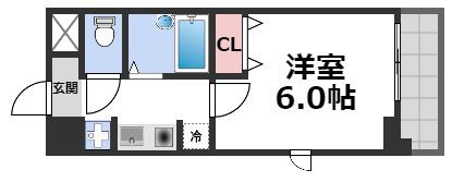 リップル ルネ放出(1K/2階)の間取り写真