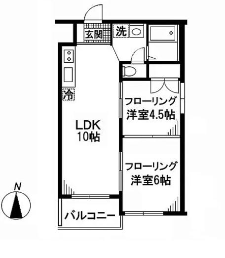 N クランツ目黒(2LDK/3階)の間取り写真